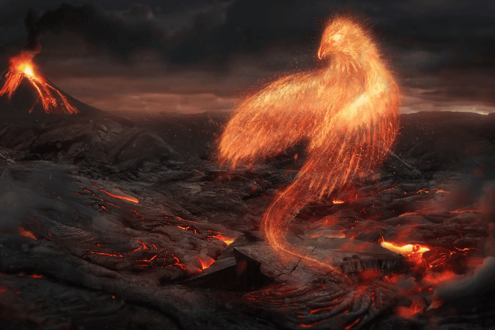 the phoenix rising from the ashes